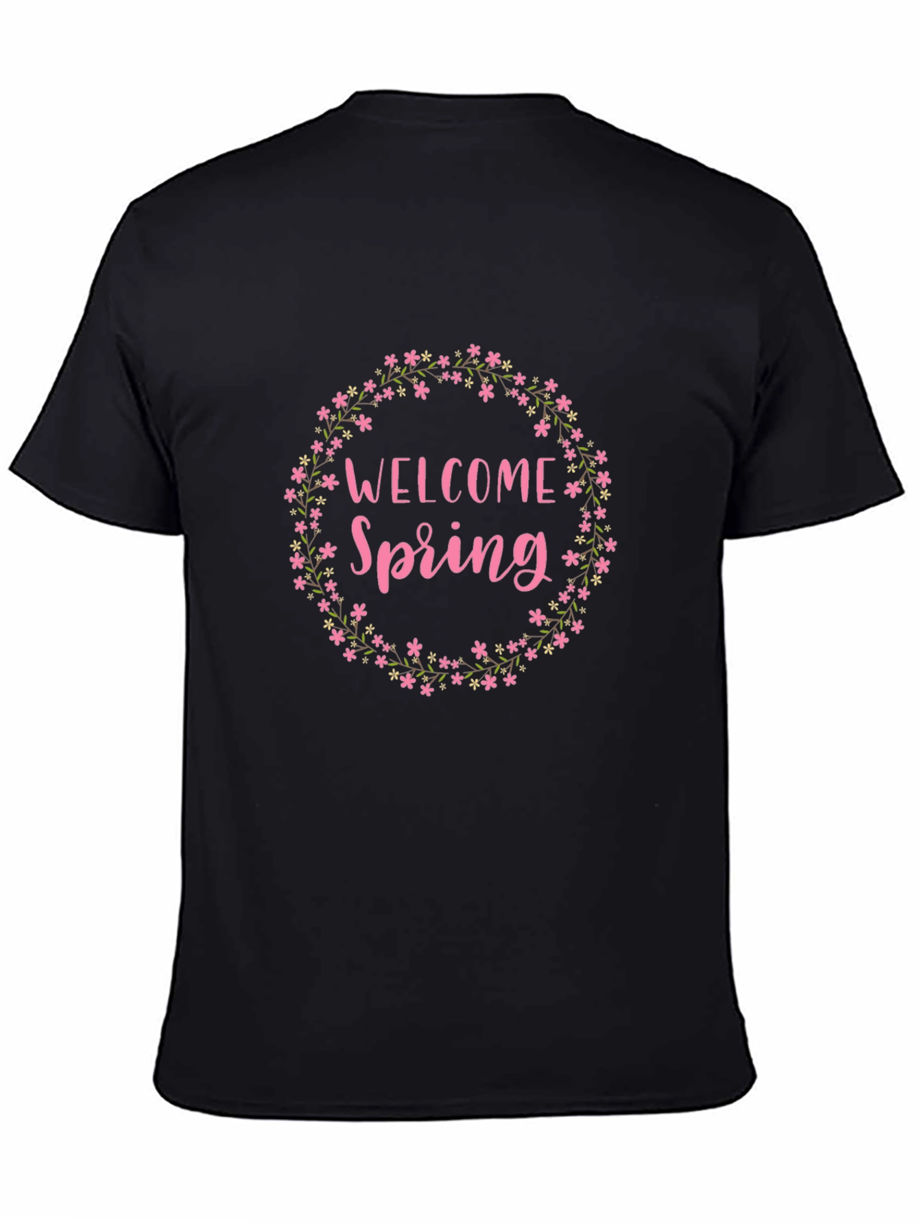 Welcome Spring Floral Wreath Graphic Tee