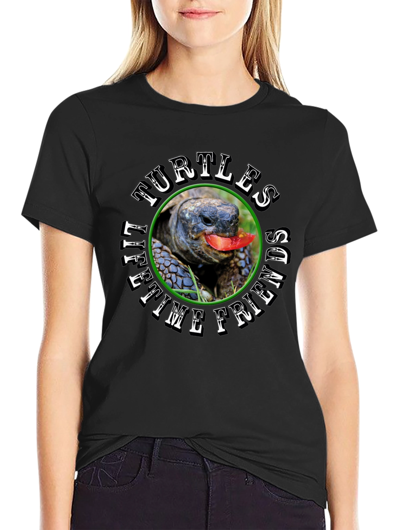 Turtles Lifetime Friends Black T-Shirt