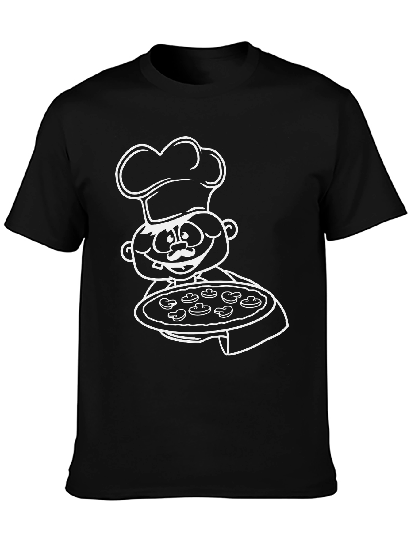 Pizza Chef Graphic Tee - Black Cotton T-Shirt
