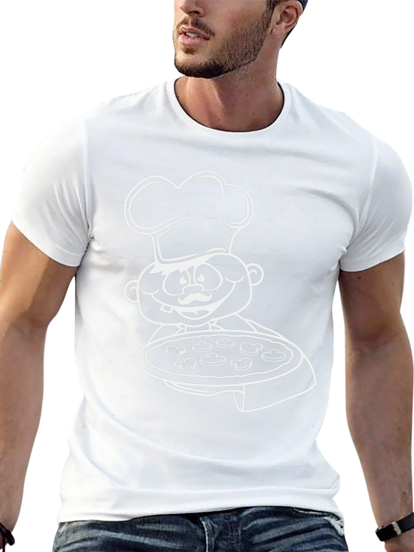 Pizza Chef Graphic Tee - Black Cotton T-Shirt