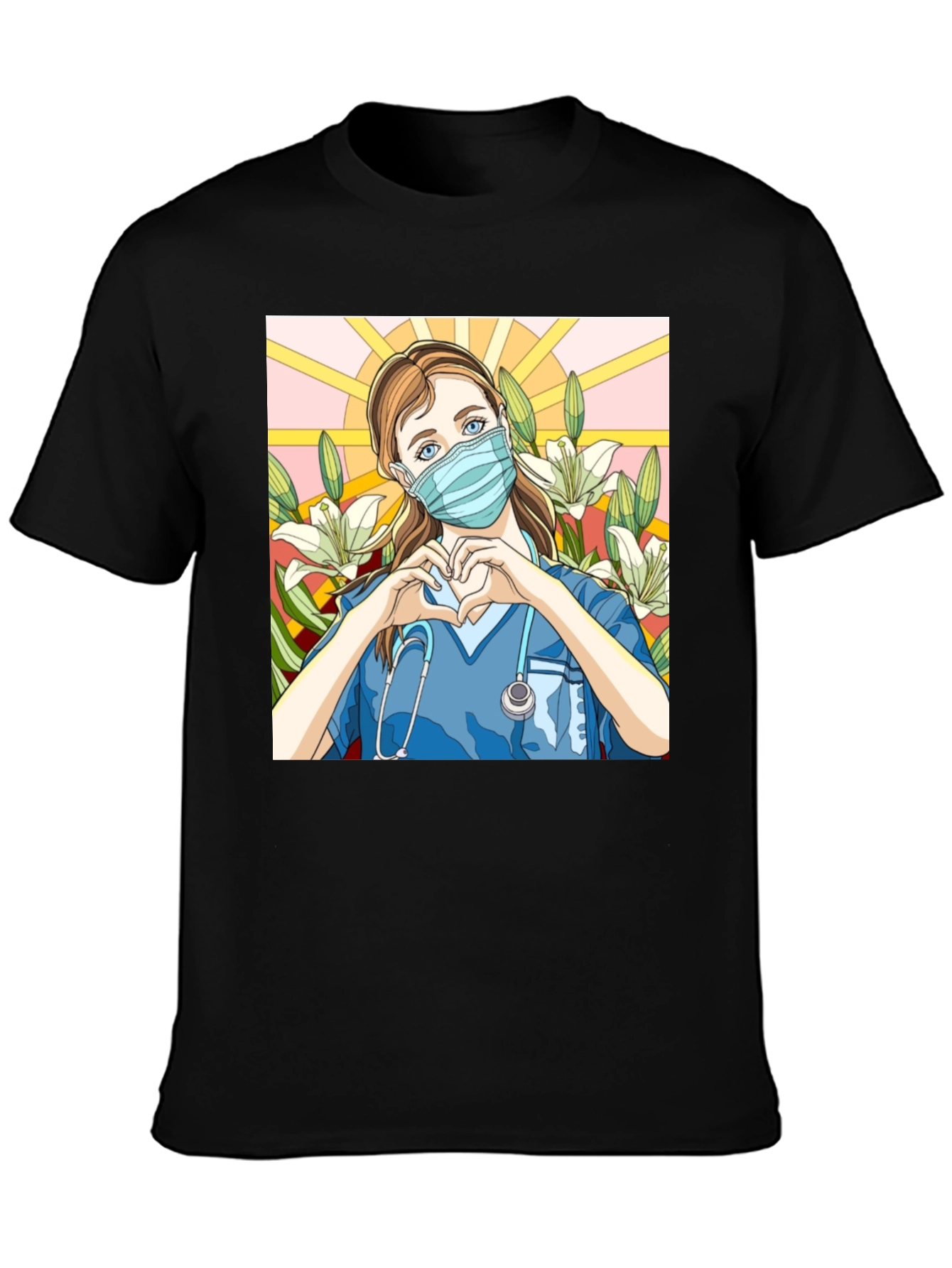 Nurse Heart Hands Graphic T-Shirt