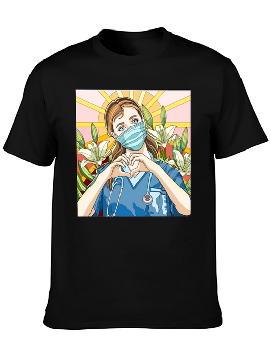 Nurse Heart Hands Graphic T-Shirt