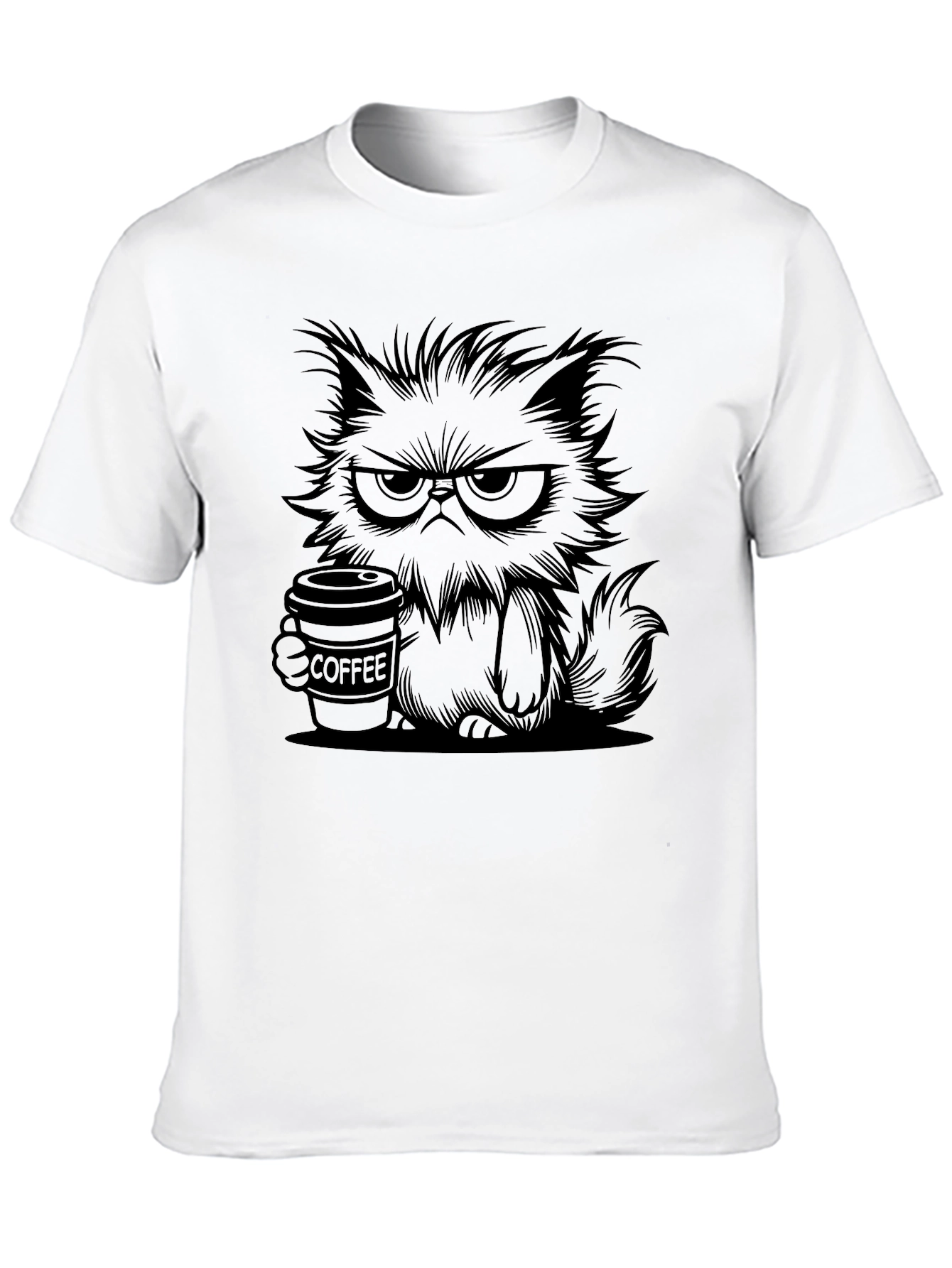 Grumpy Cat Coffee Graphic Tee - Black