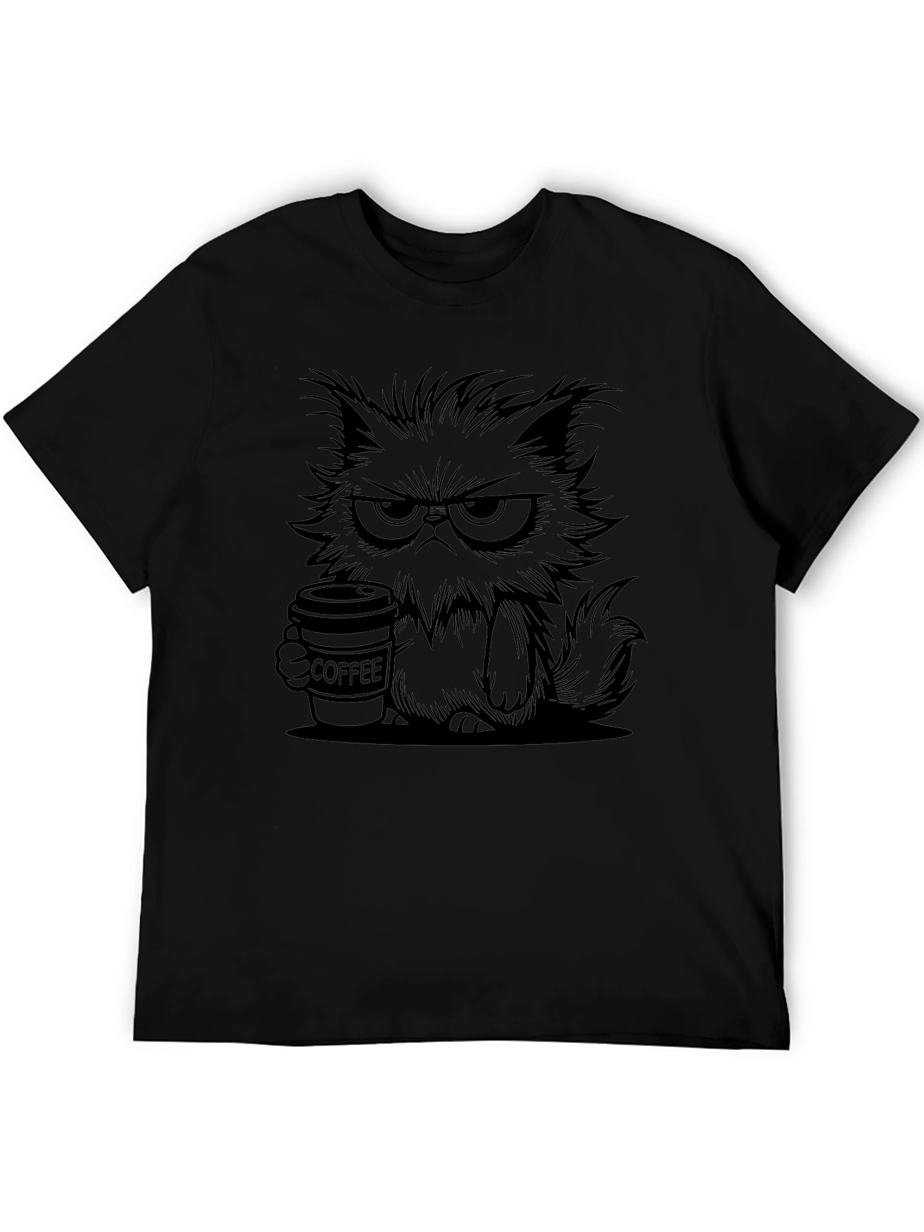 Grumpy Cat Coffee Graphic Tee - Black