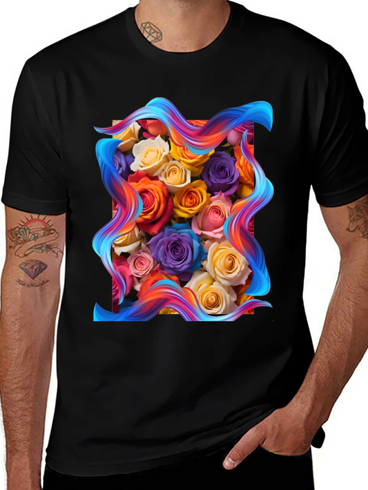 Floral Bouquet Graphic Tee - Artistic Style