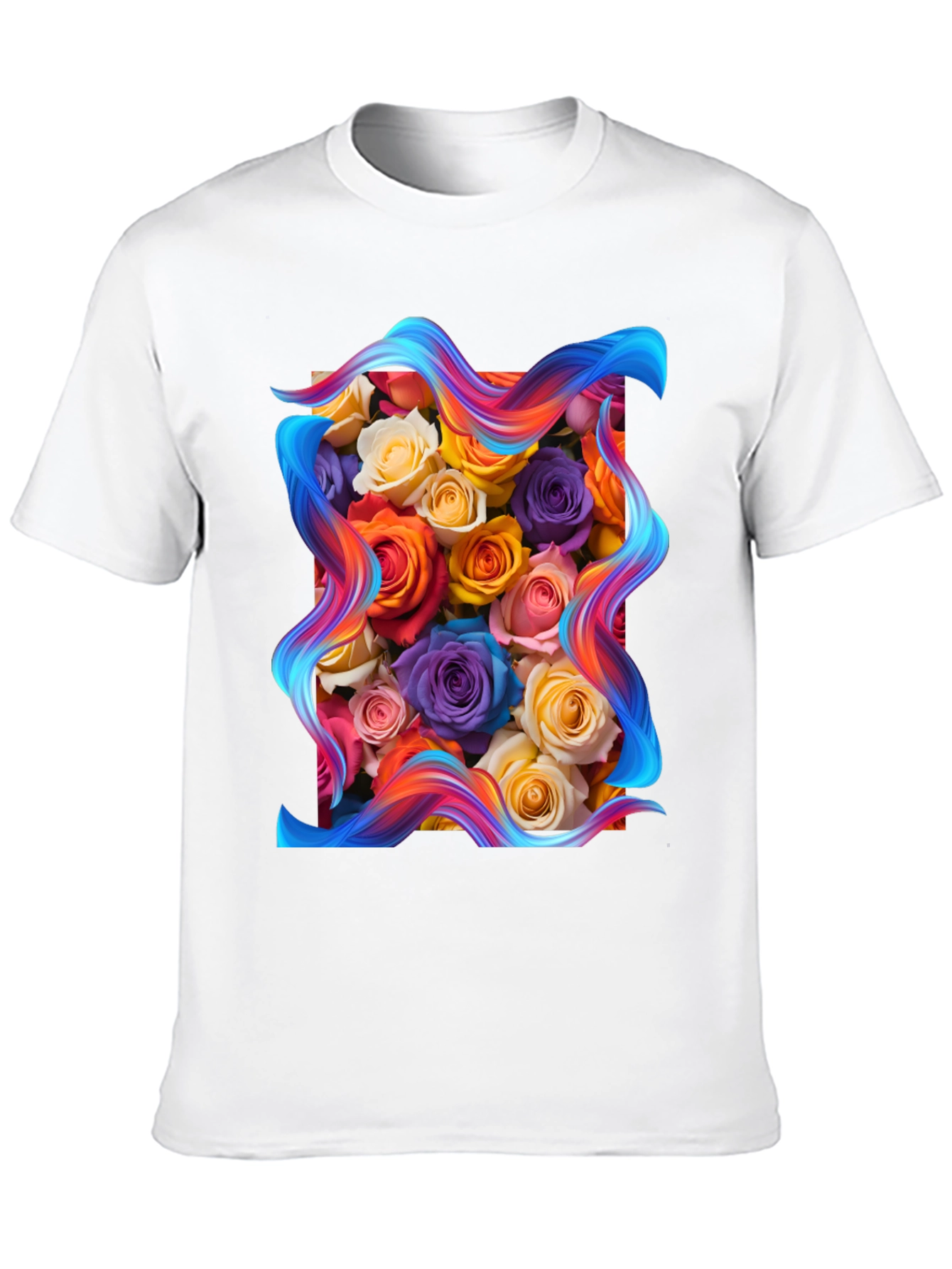 Floral Bouquet Graphic Tee - Artistic Style