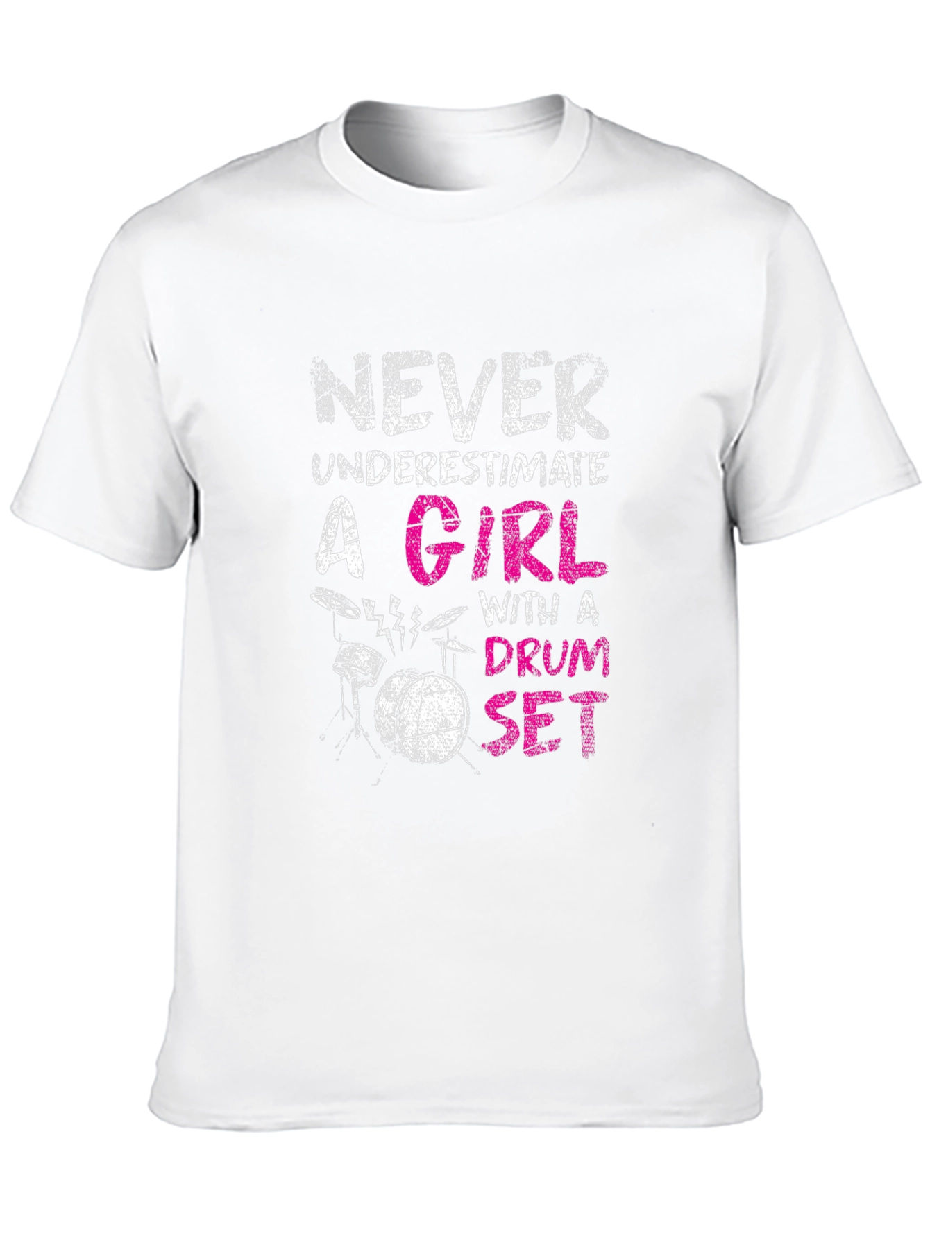 Never Underestimate Drum Set Girl T-Shirt
