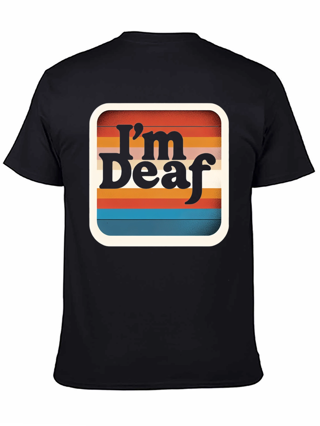Im Deaf Retro Striped Graphic Tee