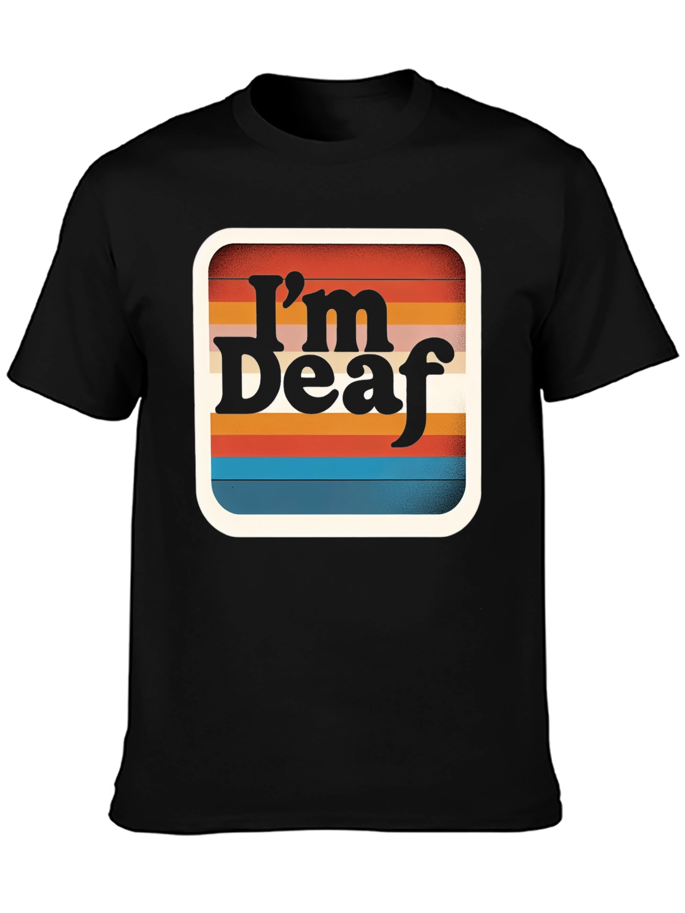 Im Deaf Retro Striped Graphic Tee