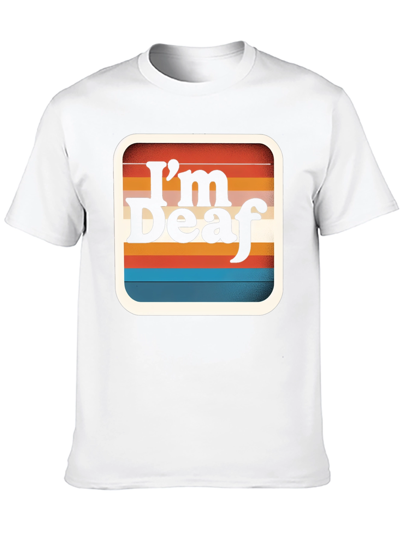 Im Deaf Retro Striped Graphic Tee