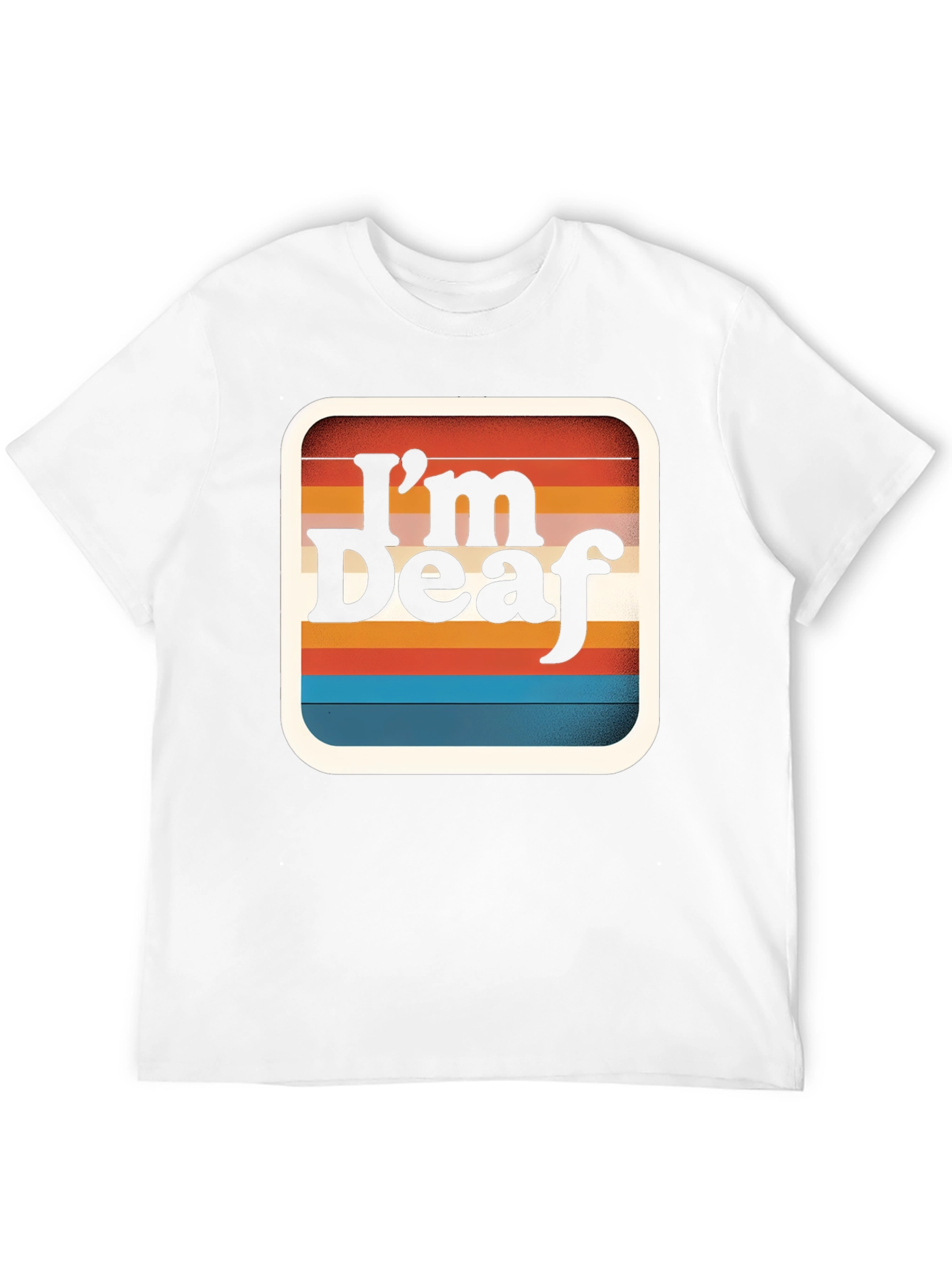 Im Deaf Retro Striped Graphic Tee