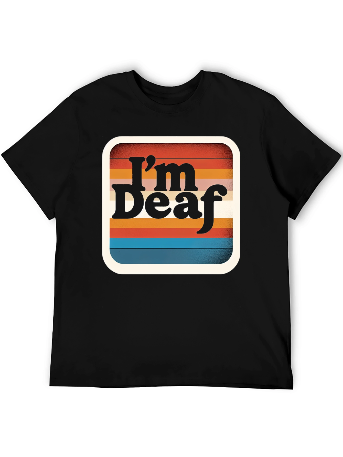 Im Deaf Retro Striped Graphic Tee