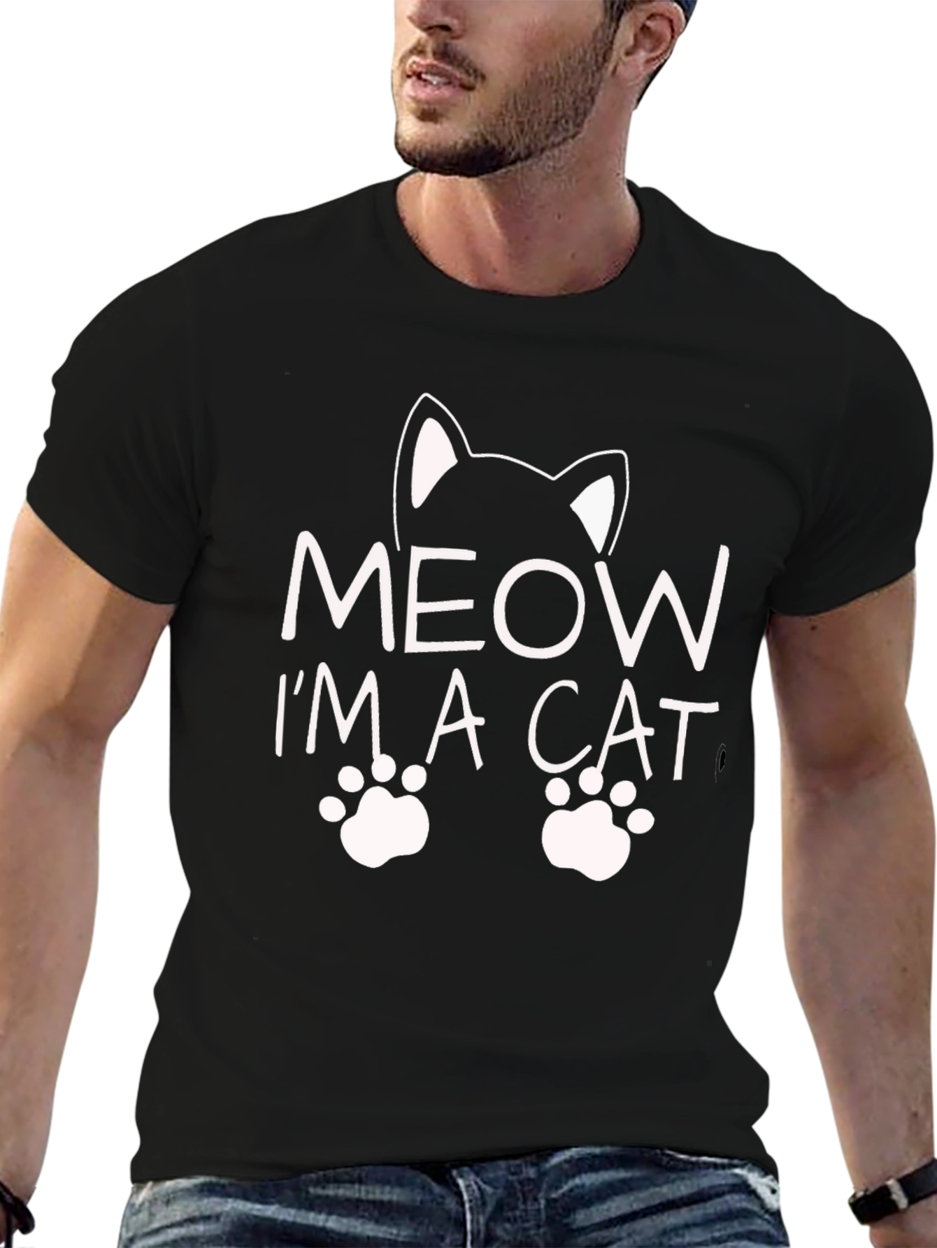 Meow Im a Cat Graphic Tee Shirt