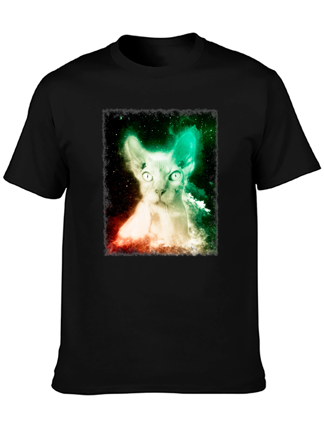 Nebula Sphynx Cat Graphic T-Shirt