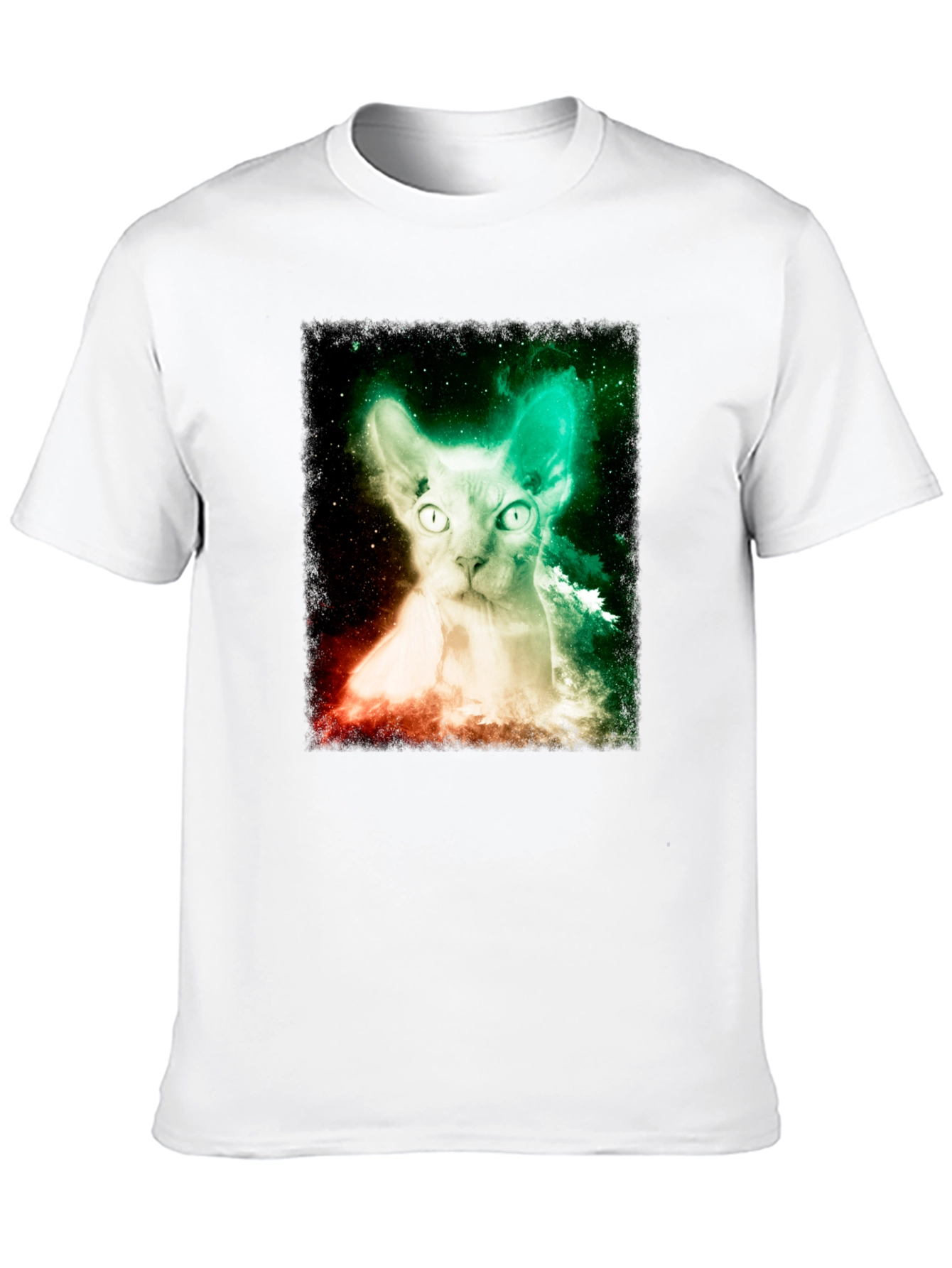 Nebula Sphynx Cat Graphic T-Shirt