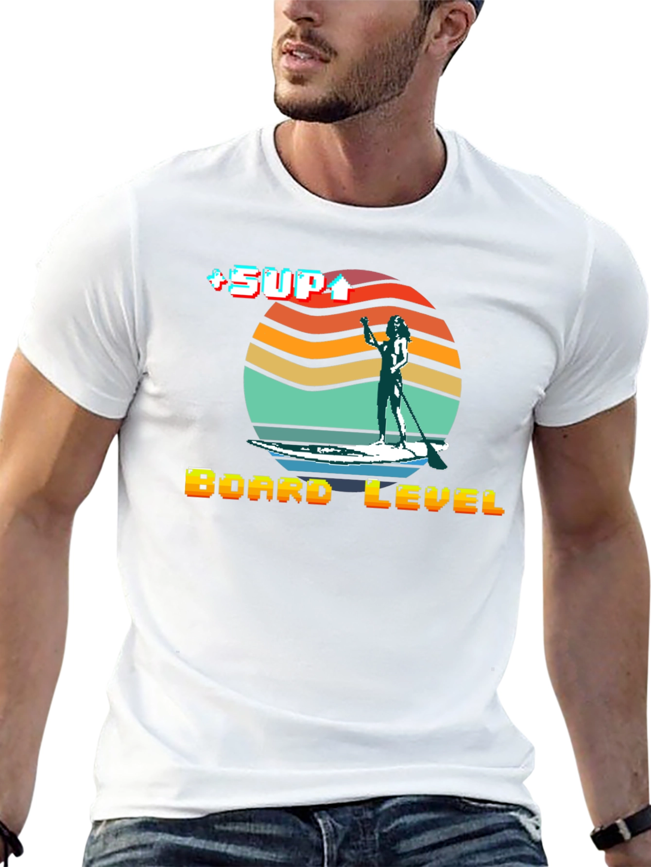Retro SUP Board Level T-Shirt - Stand Up Paddle