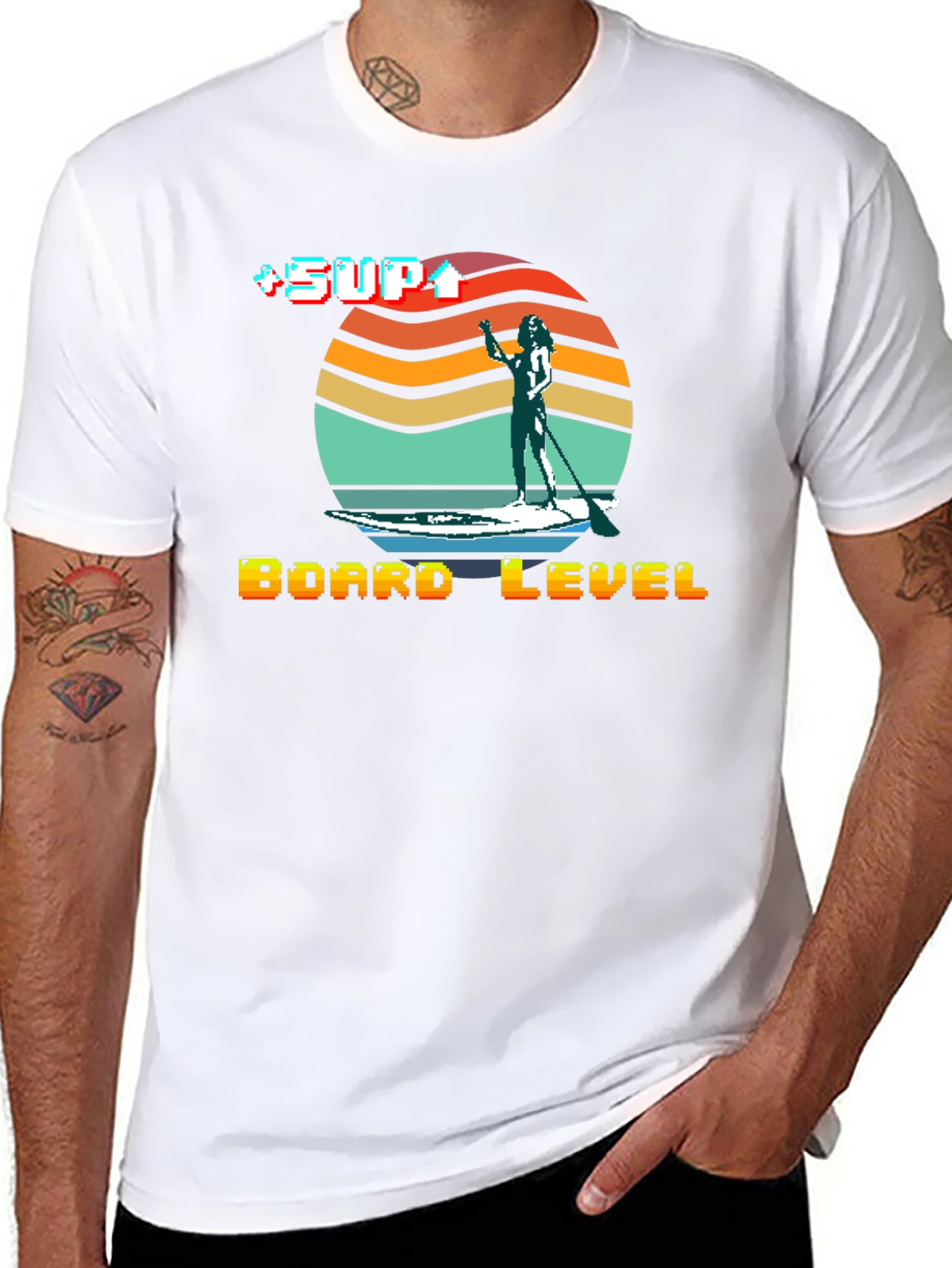 Retro SUP Board Level T-Shirt - Stand Up Paddle