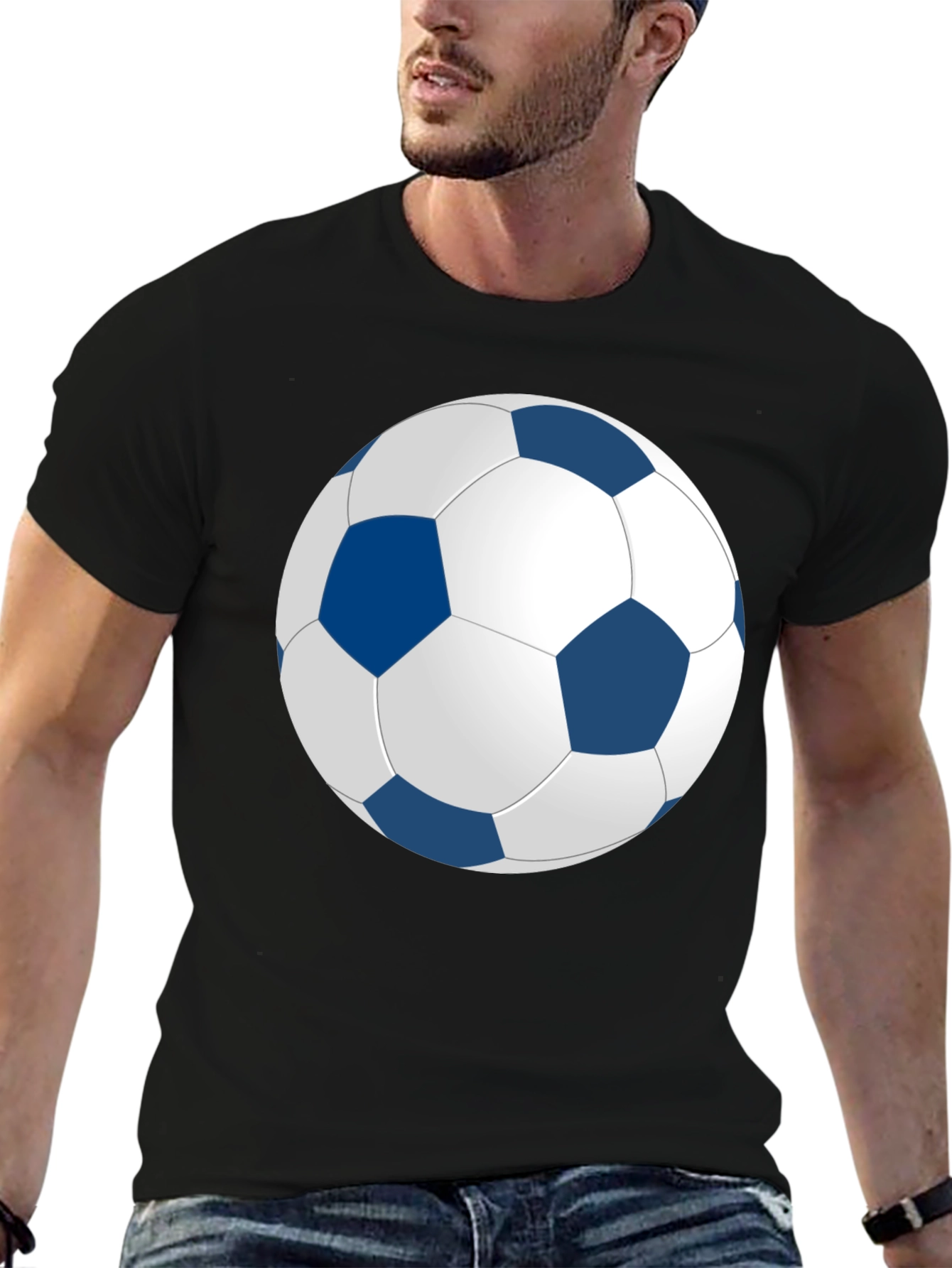 Soccer Ball Graphic Black T-Shirt