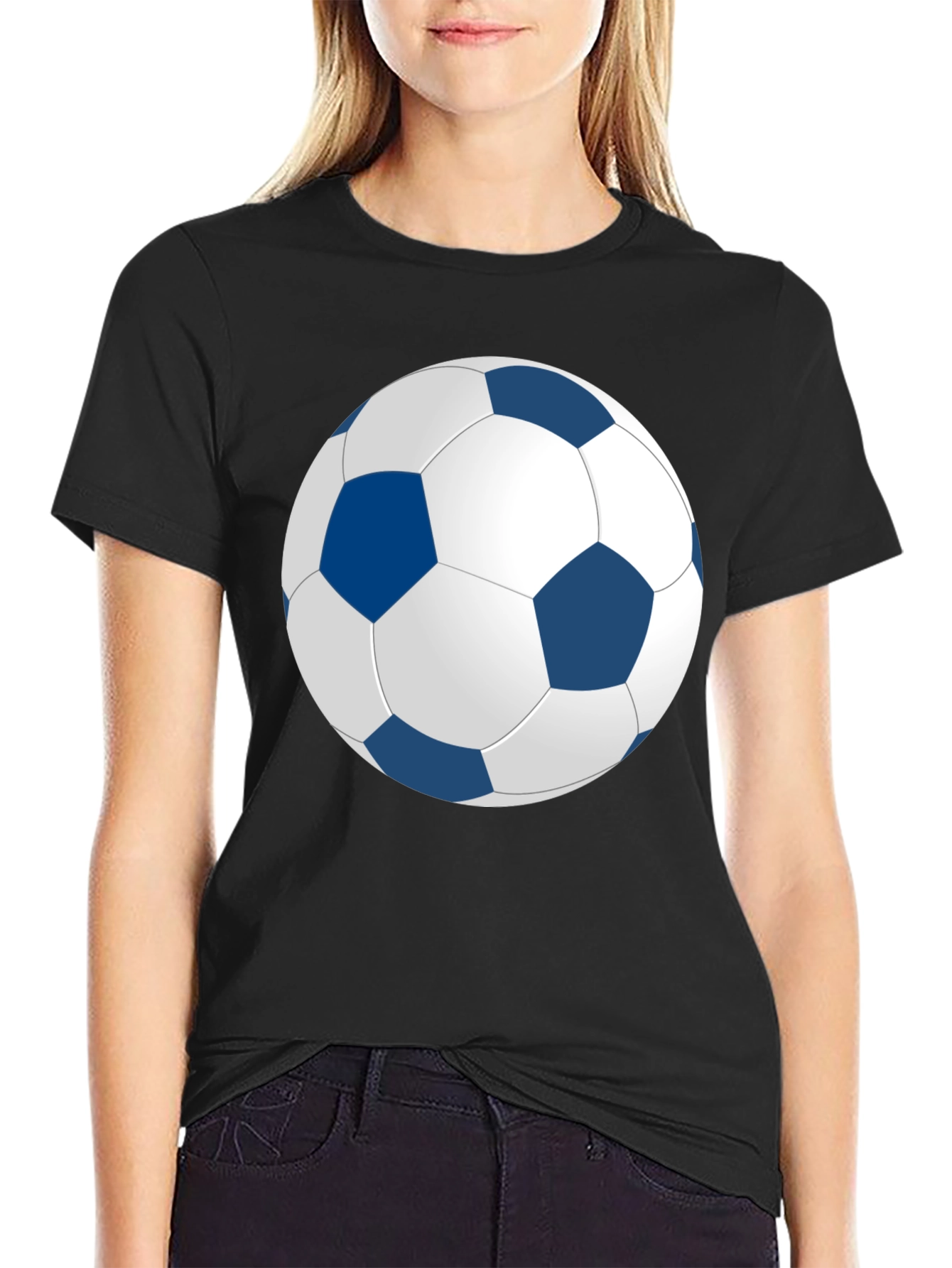 Soccer Ball Graphic Black T-Shirt