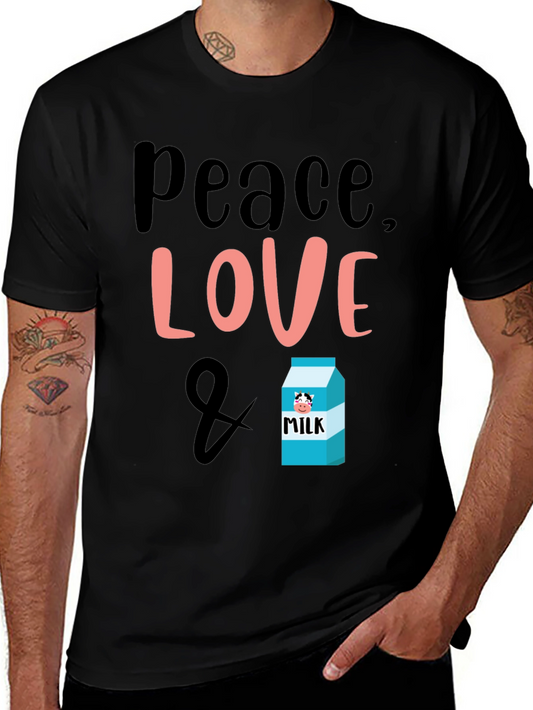 Peace Love & Milk T-Shirt - Cute Graphic Tee