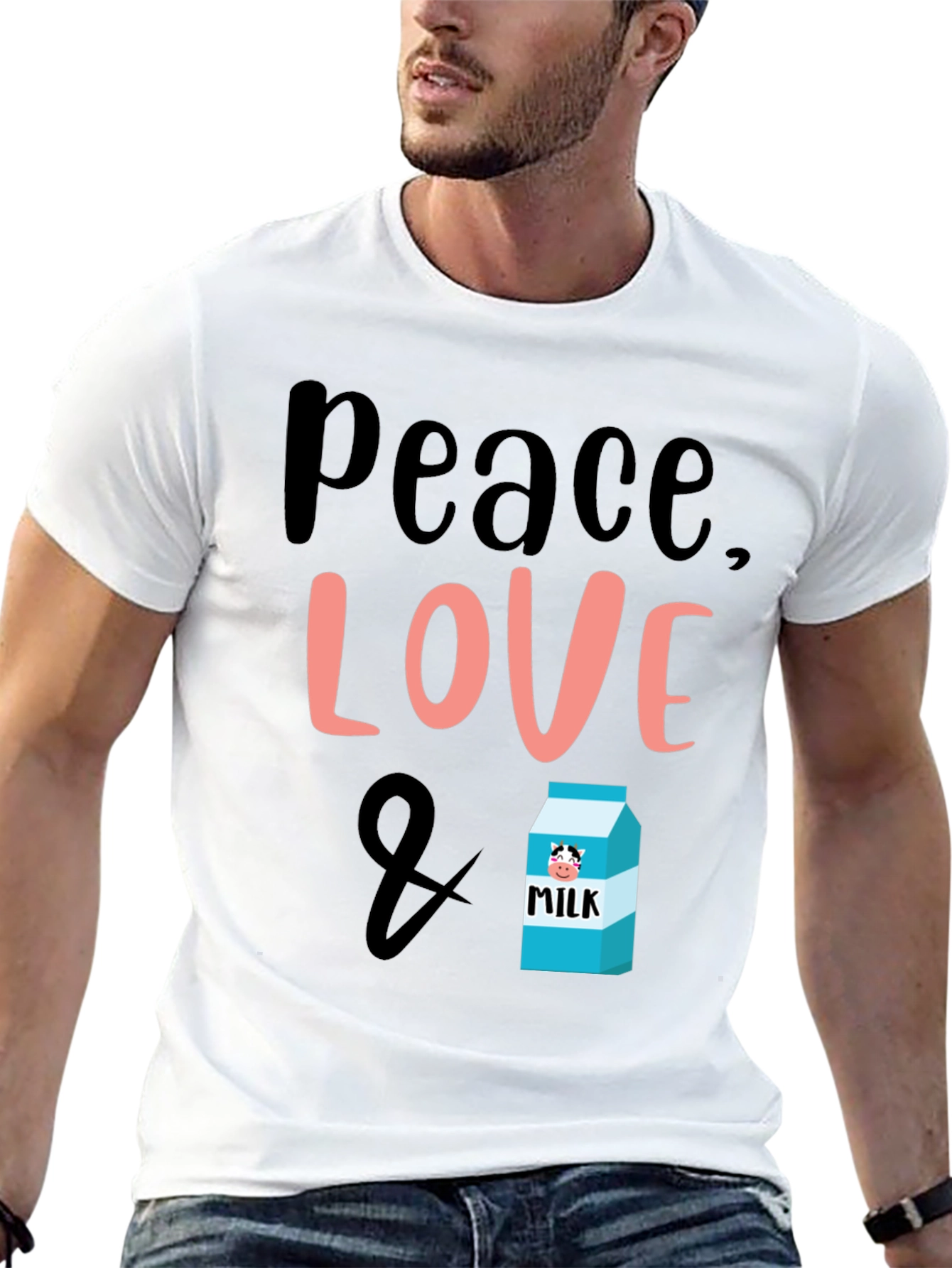 Peace Love & Milk T-Shirt - Cute Graphic Tee