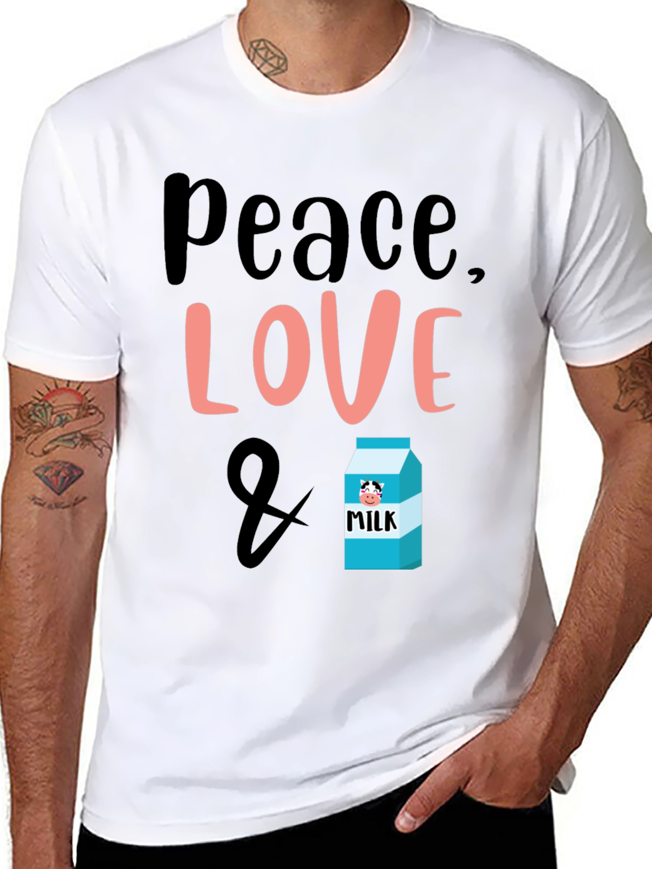 Peace Love & Milk T-Shirt - Cute Graphic Tee