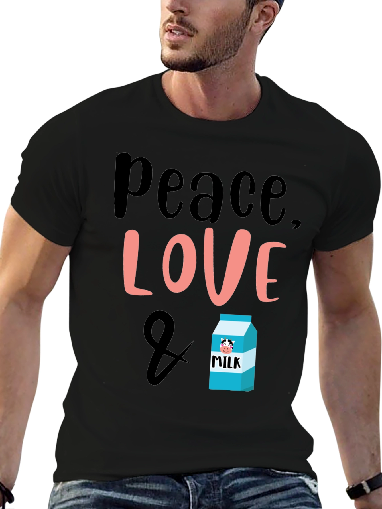 Peace Love & Milk T-Shirt - Cute Graphic Tee