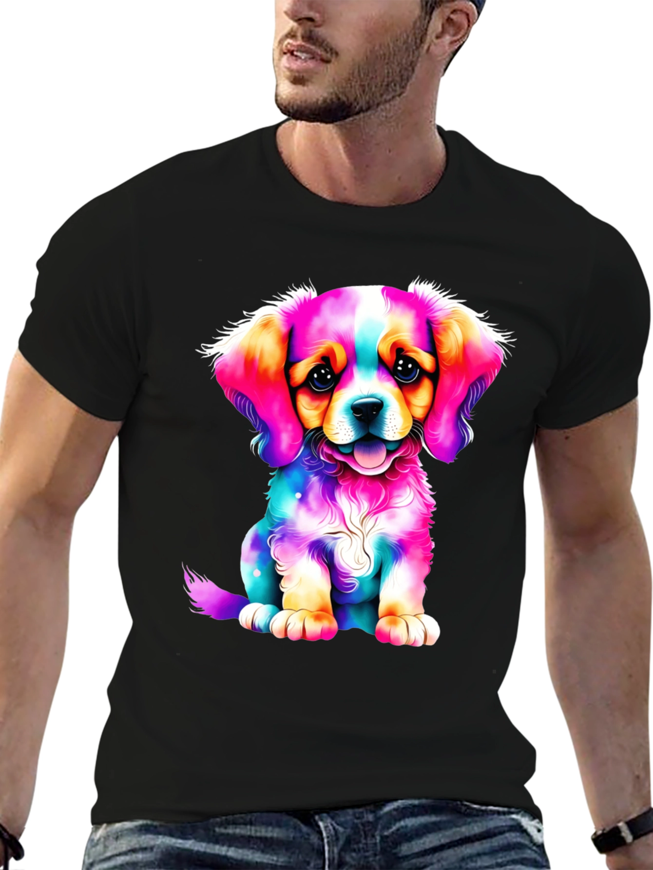 Colorful Puppy Graphic Tee