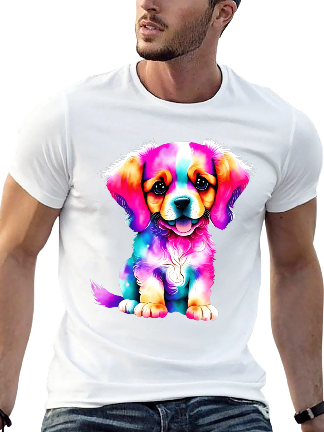 Colorful Puppy Graphic Tee