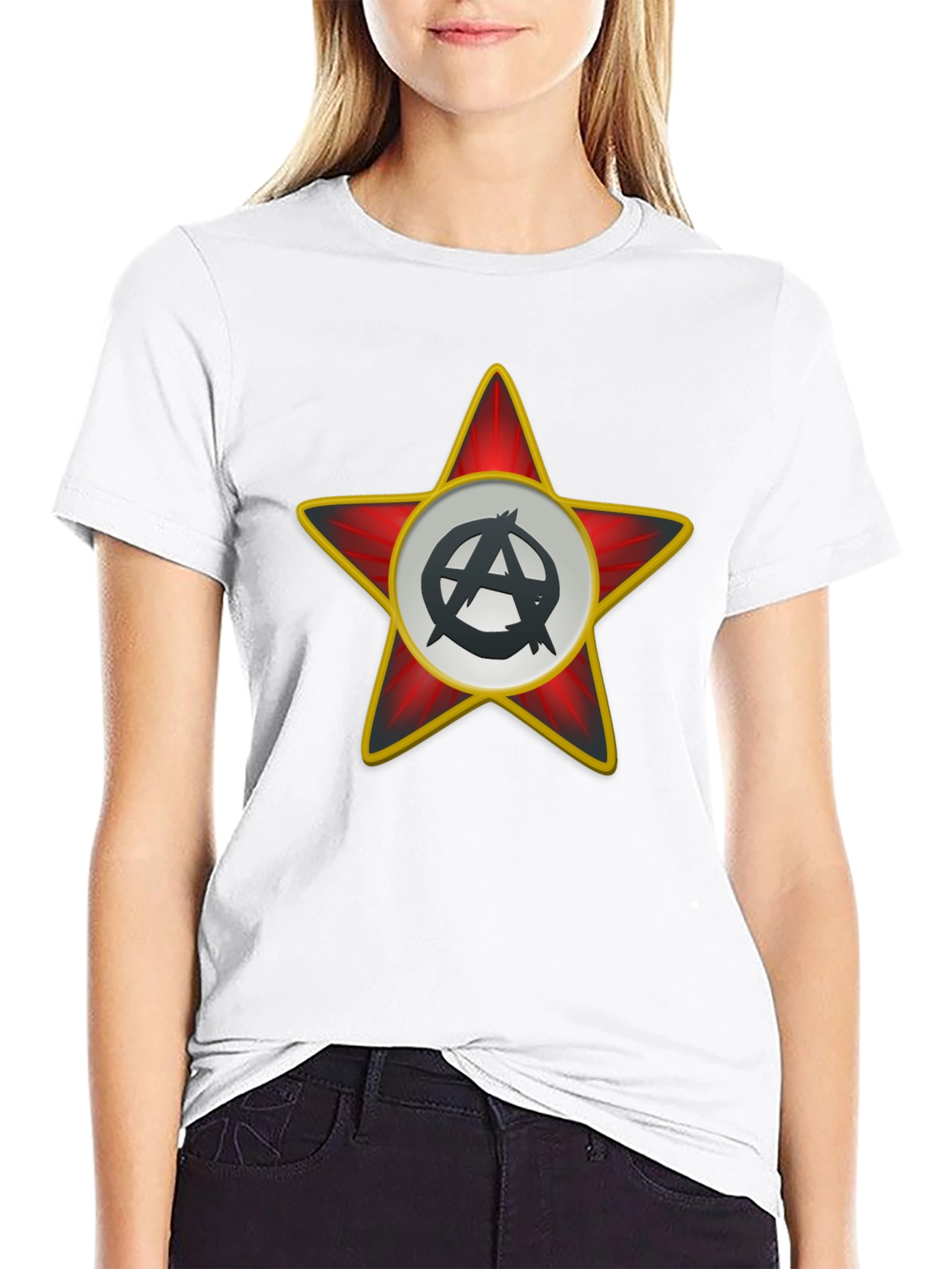 Anarchy Star Graphic T-Shirt - Black