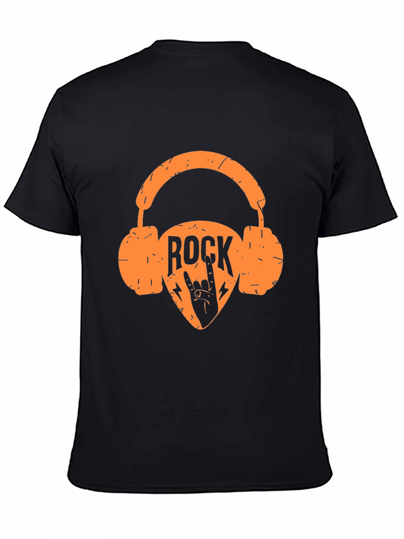 Rock Music Headphones Graphic Tee - Black T-Shirt