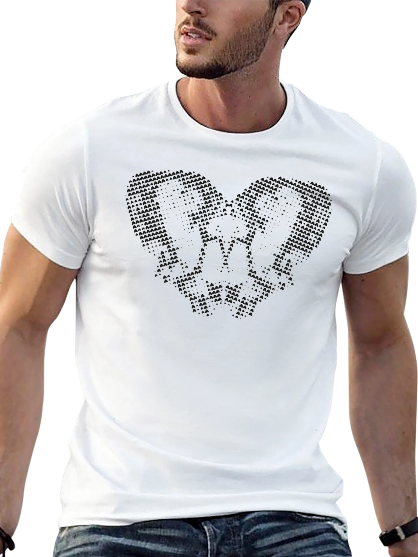 Black Graphic Tee - Skull Design