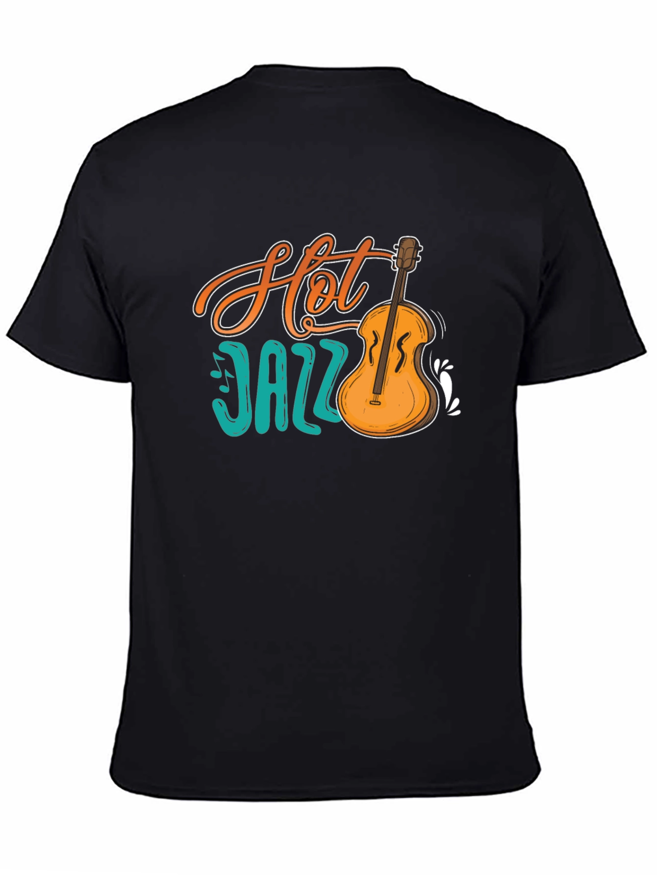 Hot Jazz Graphic Print Black T-Shirt