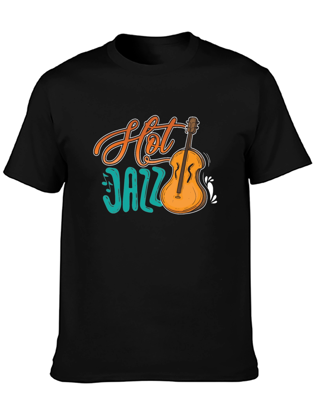 Hot Jazz Graphic Print Black T-Shirt