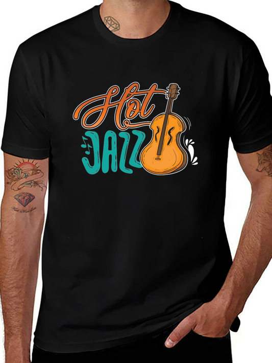 Hot Jazz Graphic Print Black T-Shirt