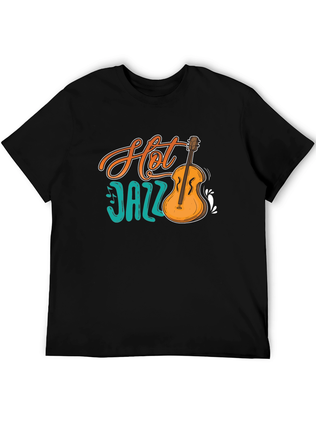 Hot Jazz Graphic Print Black T-Shirt