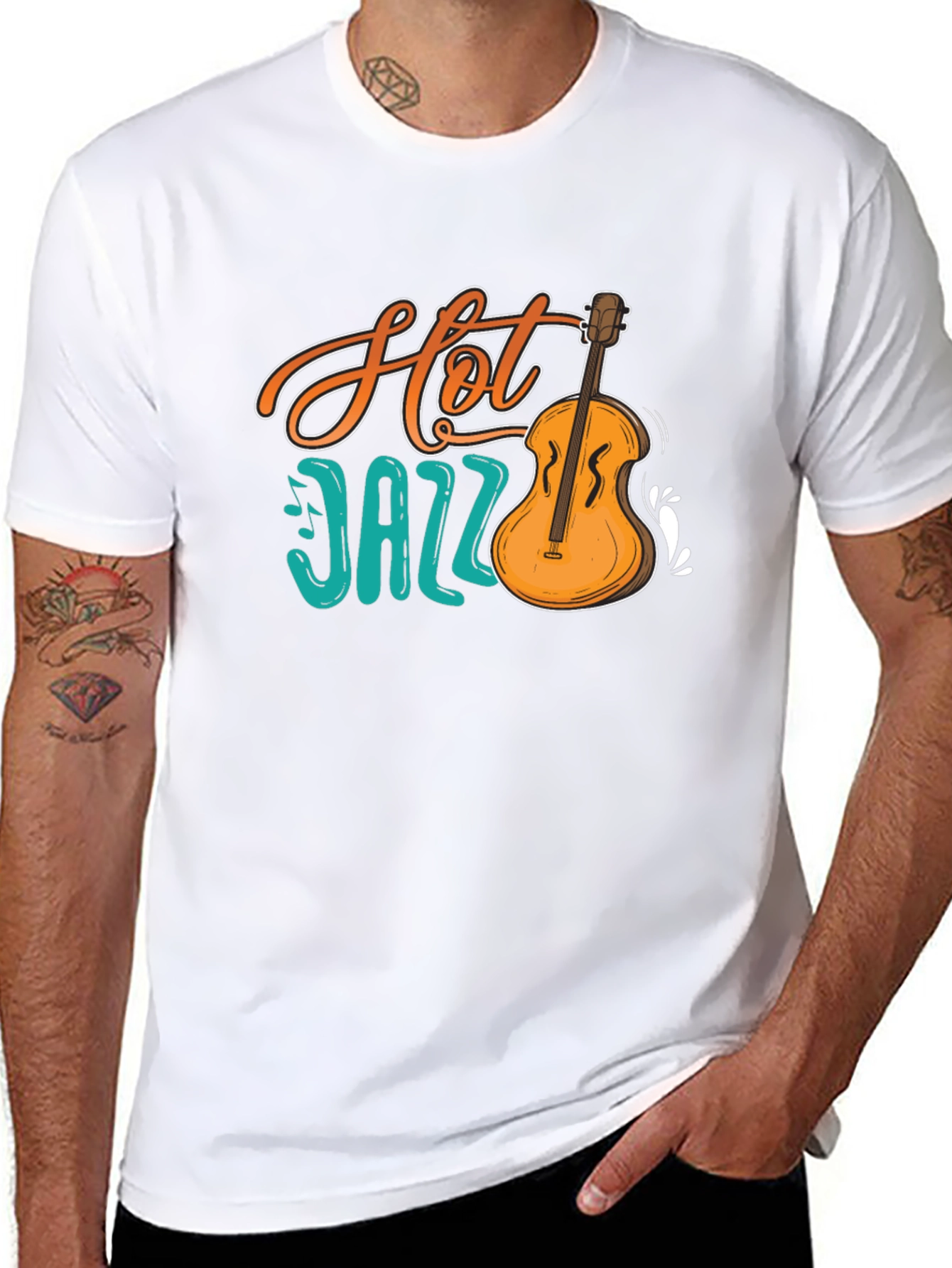 Hot Jazz Graphic Print Black T-Shirt