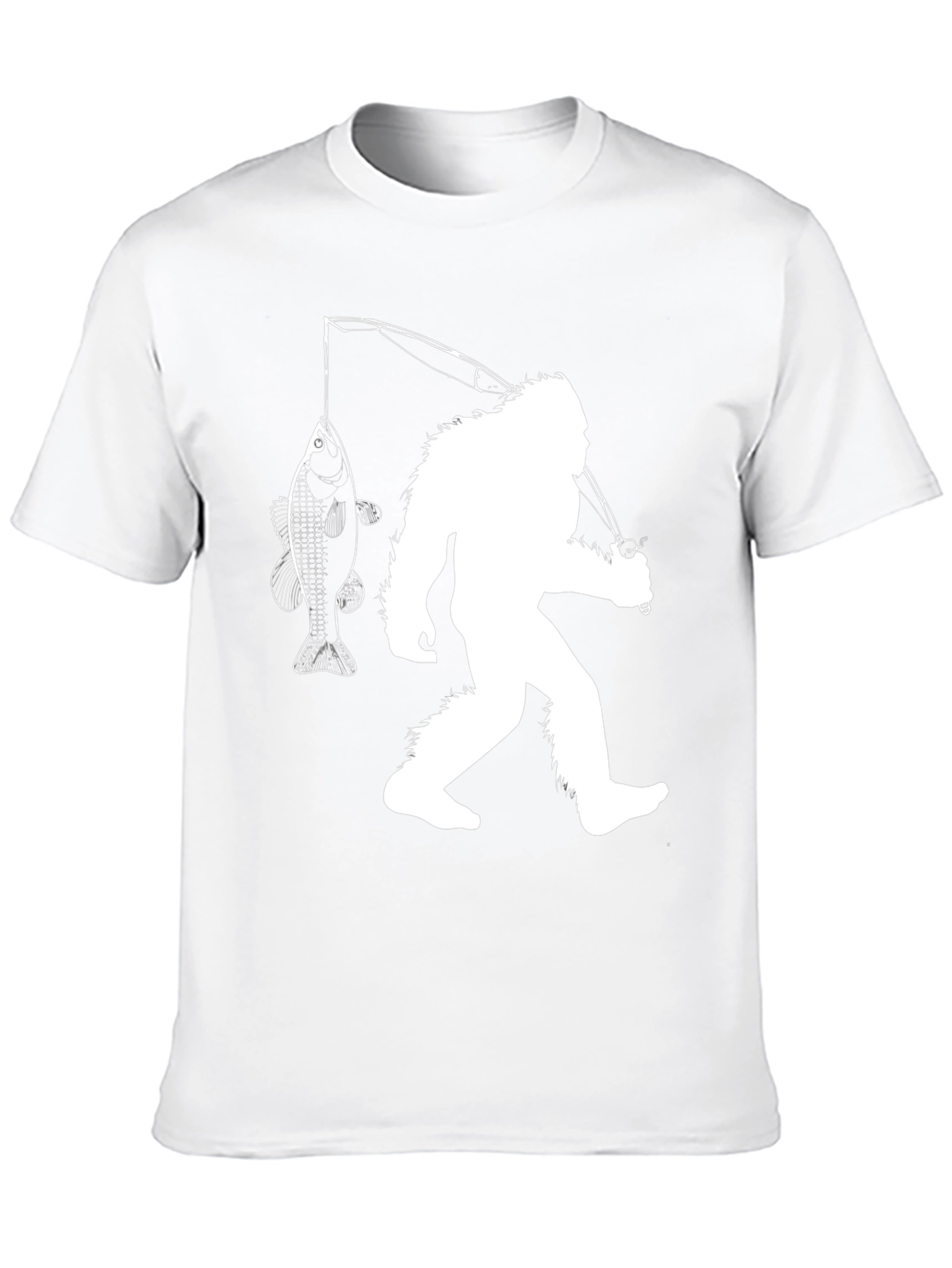 Bigfoot Fishing Graphic T-Shirt