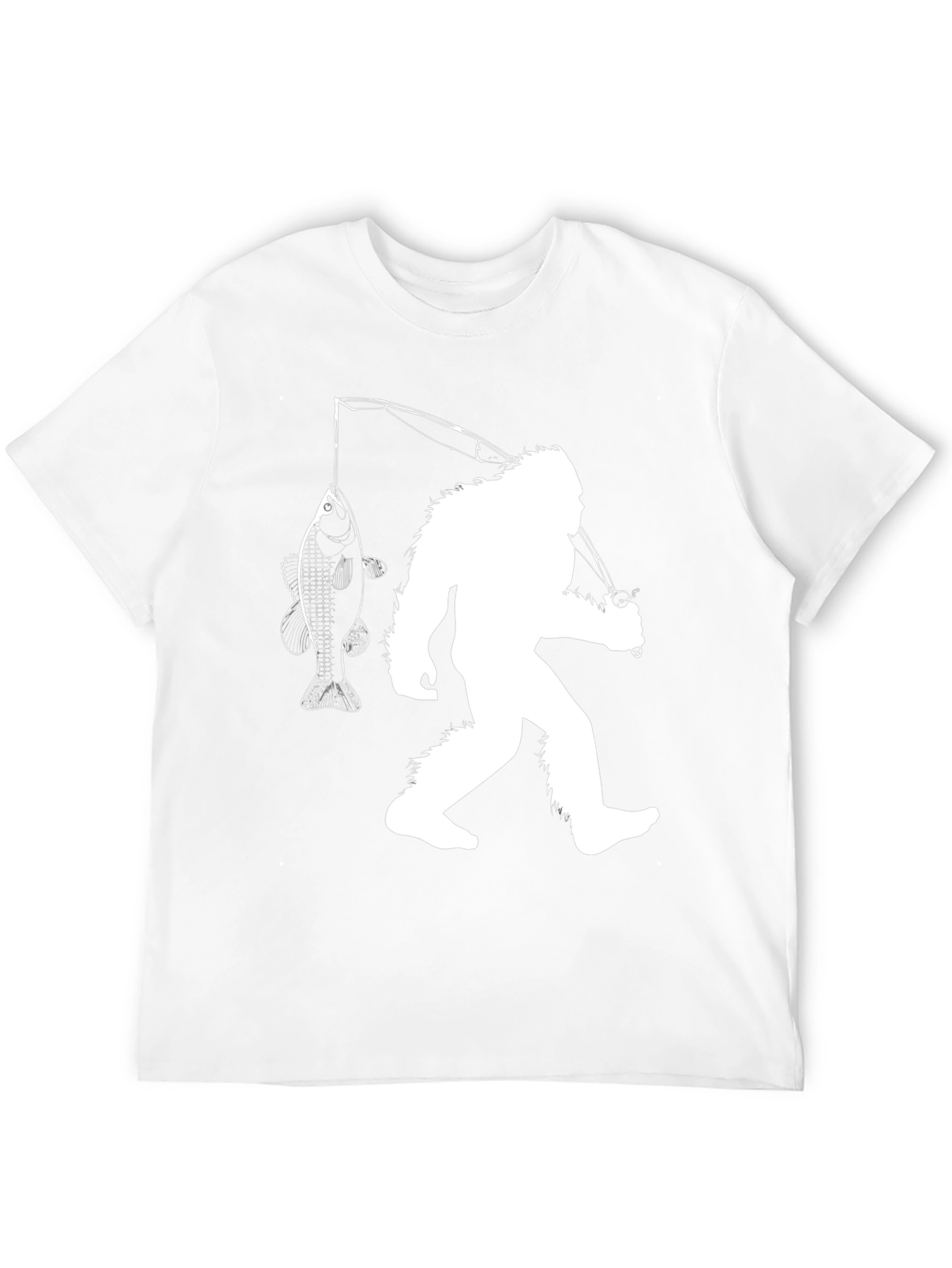 Bigfoot Fishing Graphic T-Shirt