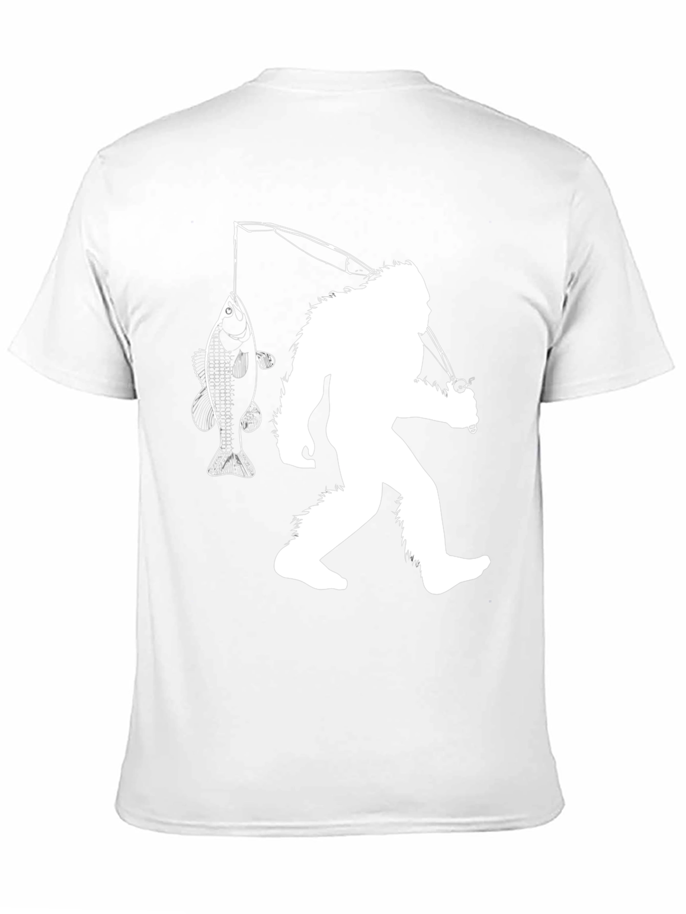 Bigfoot Fishing Graphic T-Shirt