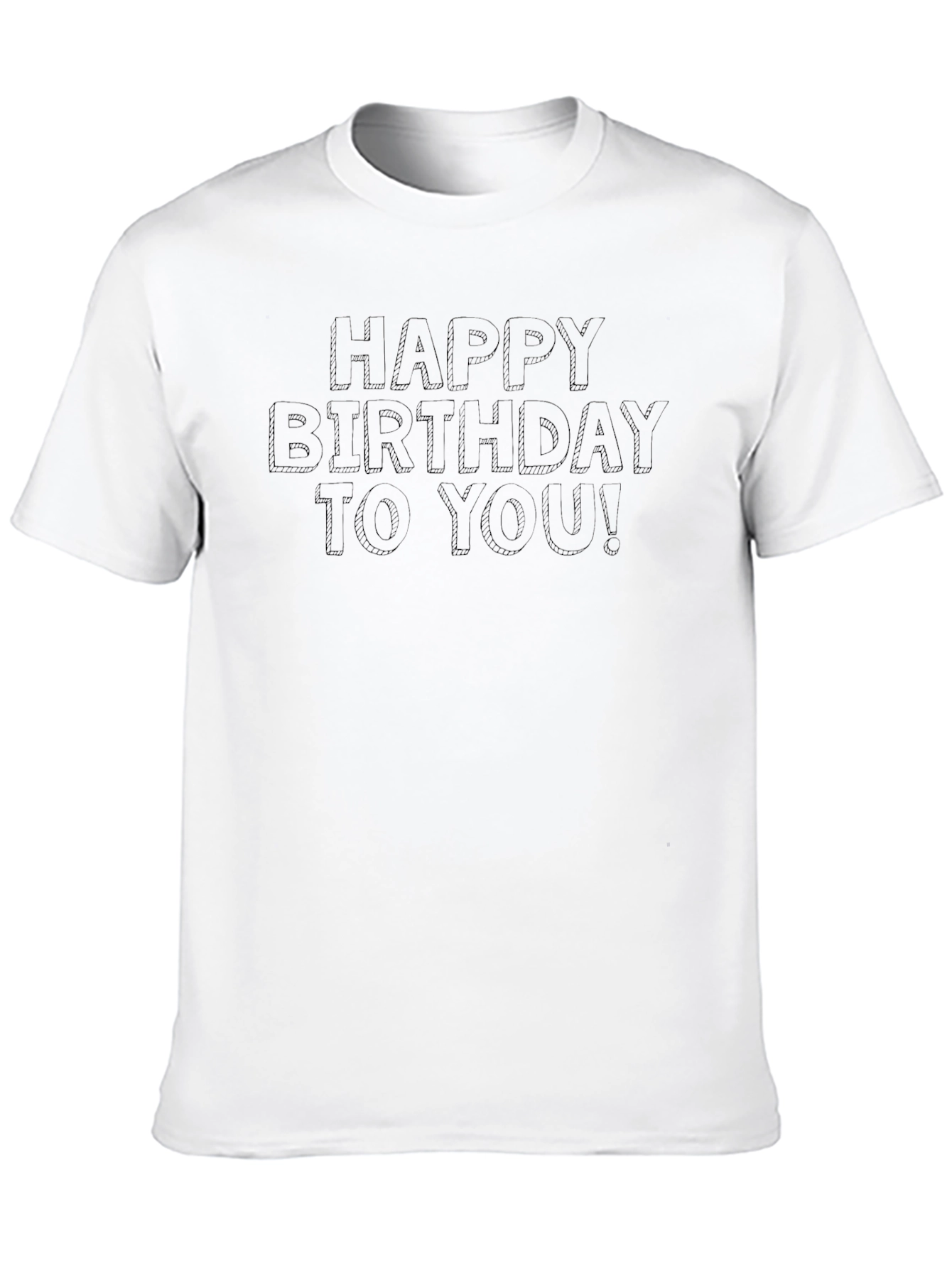 Happy Birthday Graphic Tee - Black Crew Neck Shirt