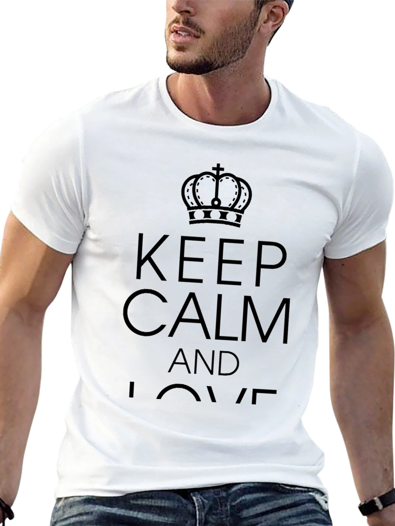 Keep Calm Crown Graphic Tee - Stylish Comfort