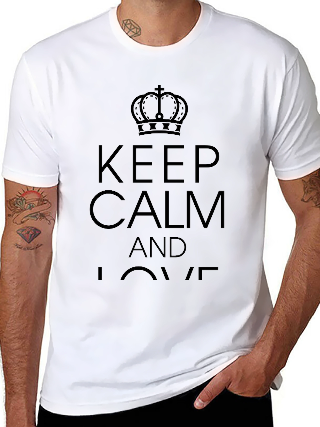 Keep Calm Crown Graphic Tee - Stylish Comfort
