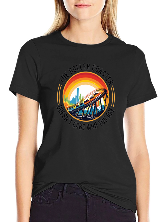 Roller Coaster Graphic Tee - Unisex Black T-Shirt
