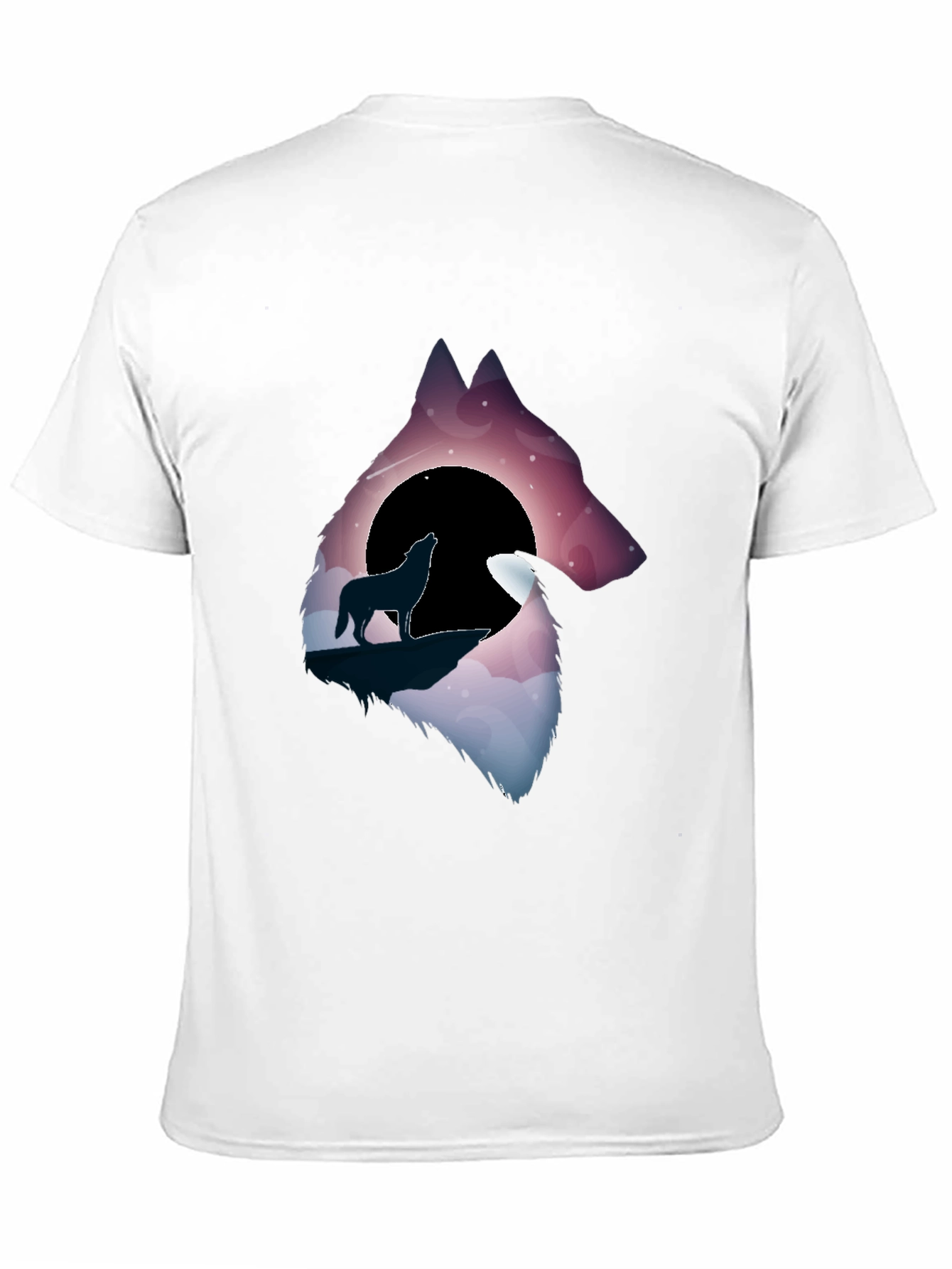 Wolf Silhouette Graphic Tee - Stylish Mens Black T-Shirt