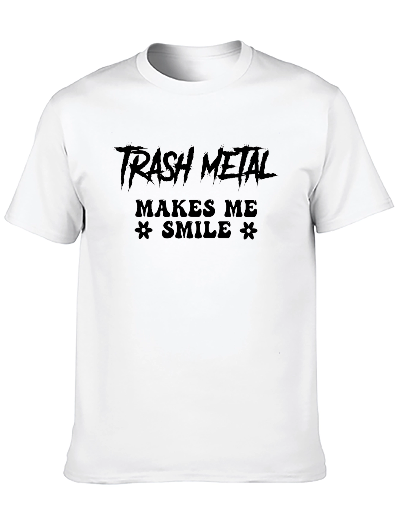 Trash Metal Makes Me Smile Black T-Shirt