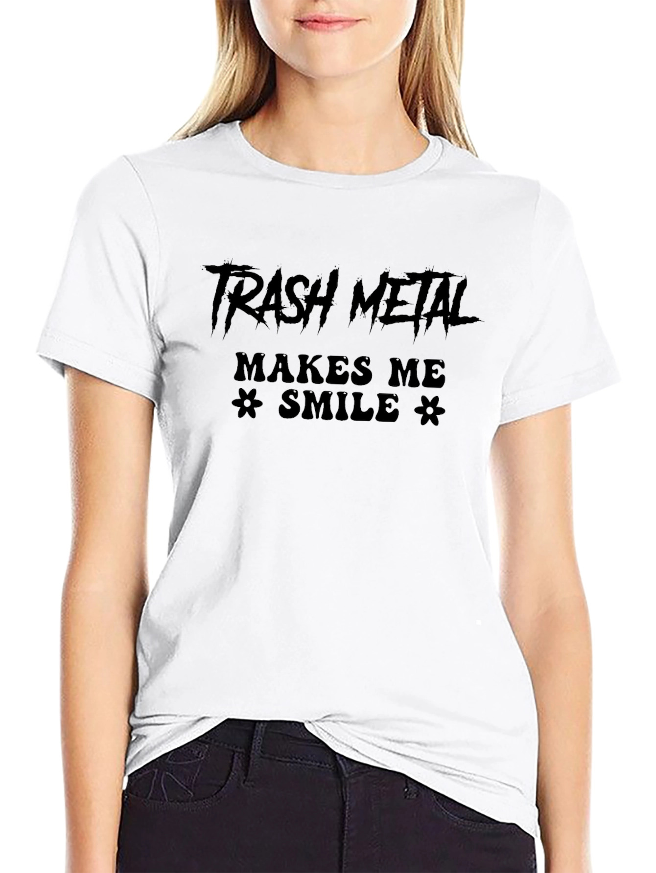 Trash Metal Makes Me Smile Black T-Shirt