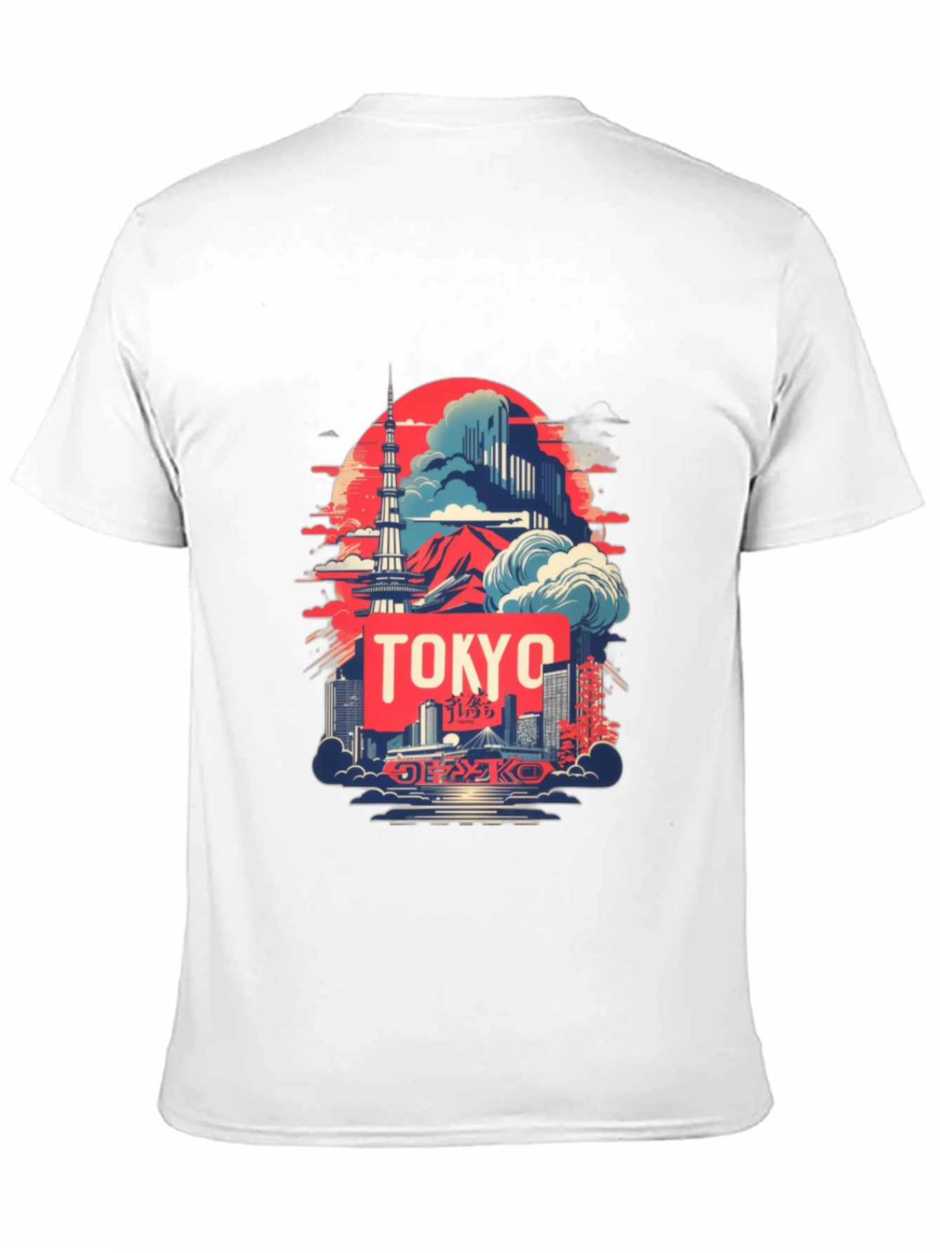 Tokyo Skyline Graphic Tee - Black Cotton T-Shirt