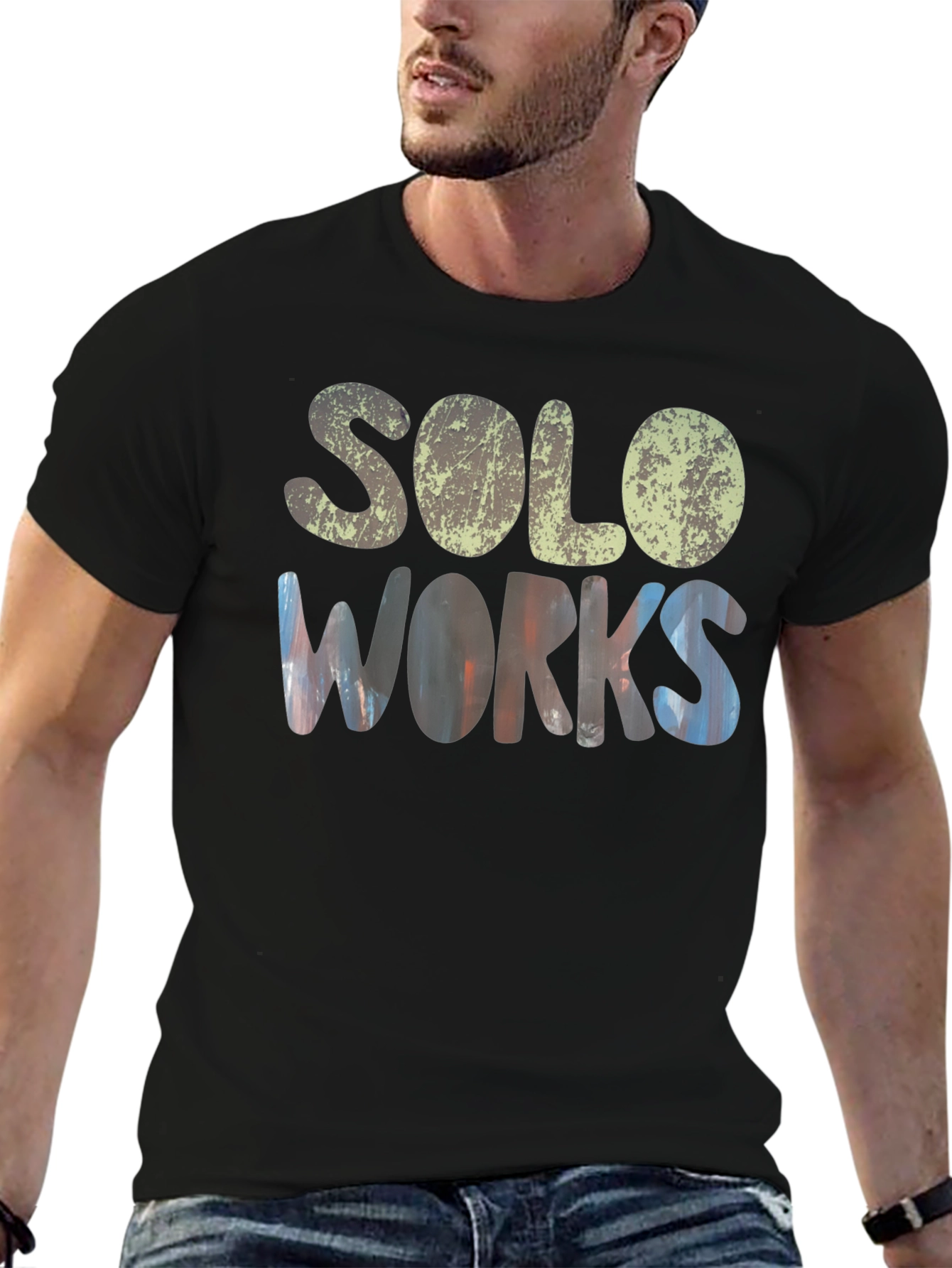 Solo Works Black Graphic T-Shirt