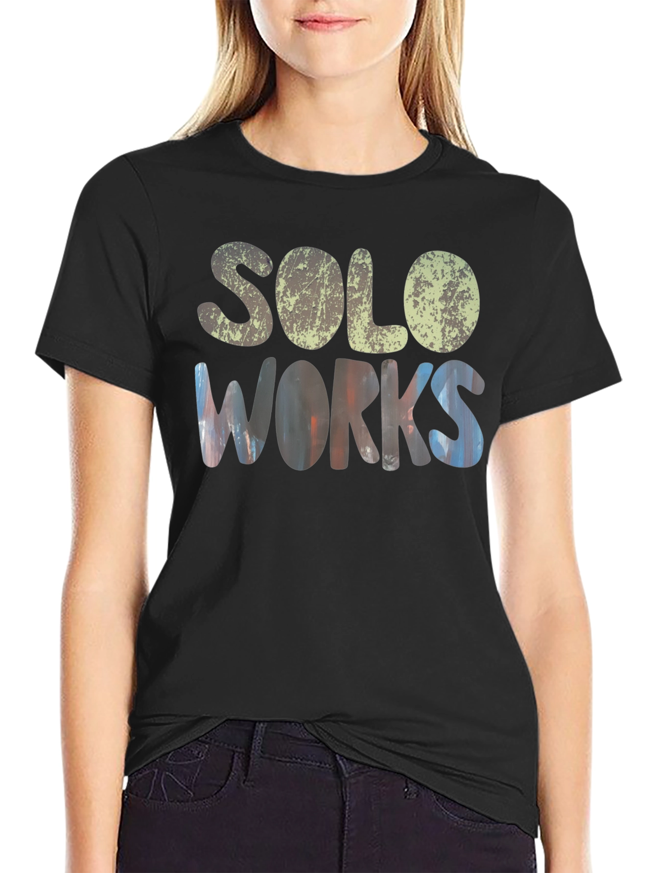 Solo Works Black Graphic T-Shirt